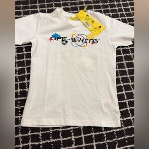 Off-White Kids White Tee with Multicolor Graphic